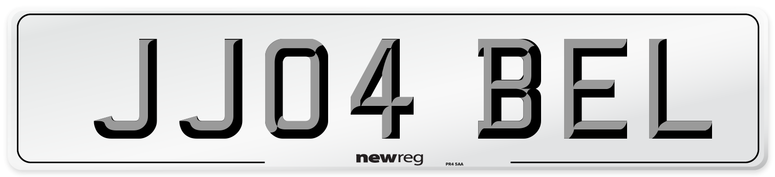 JJ04 BEL Number Plate from New Reg
